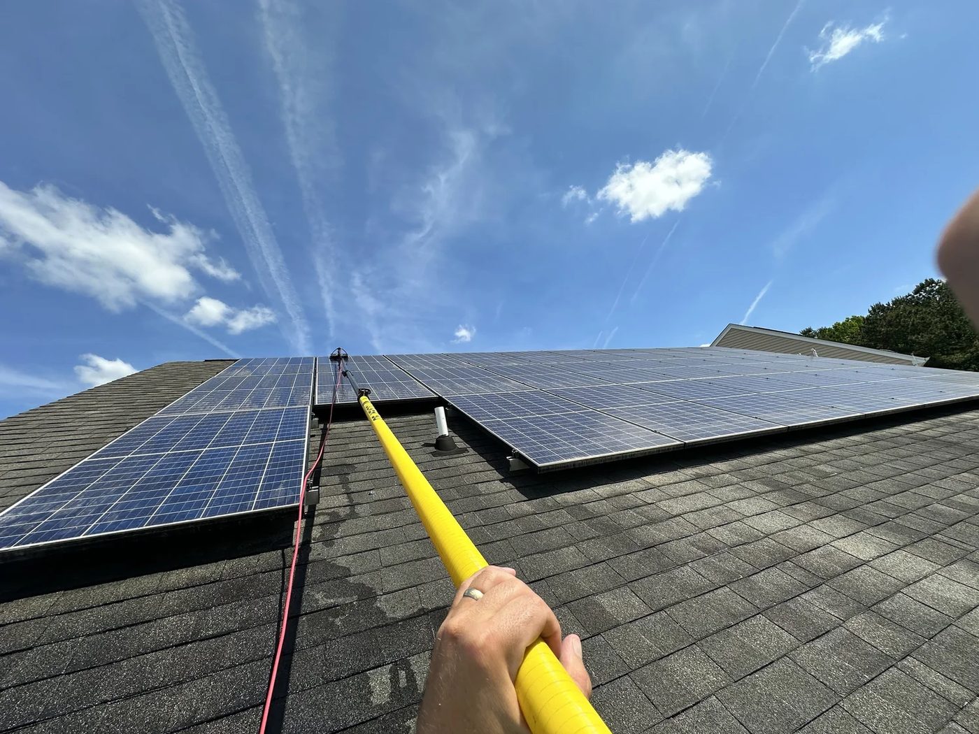 Solar panels after cleaning